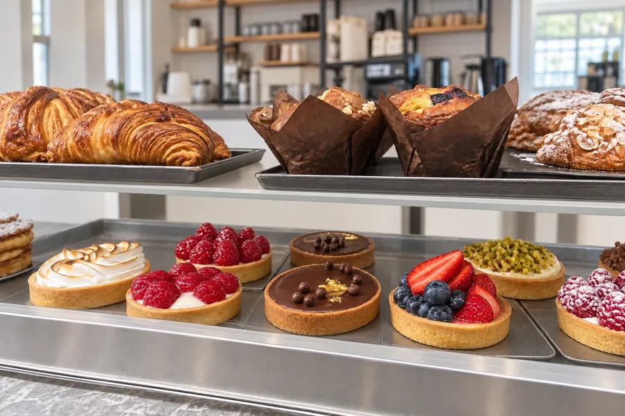 The same bakery case after AI