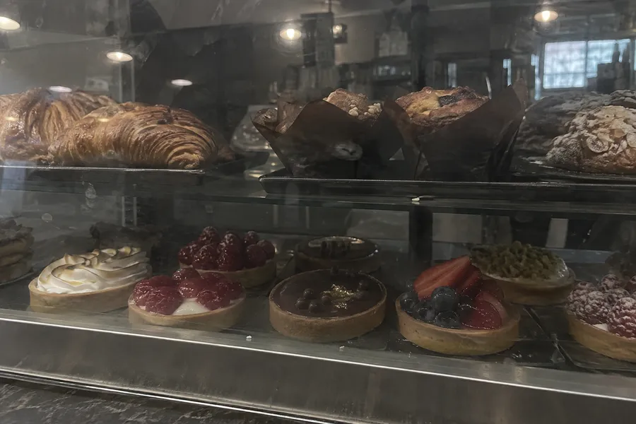 Bakery case with reflections