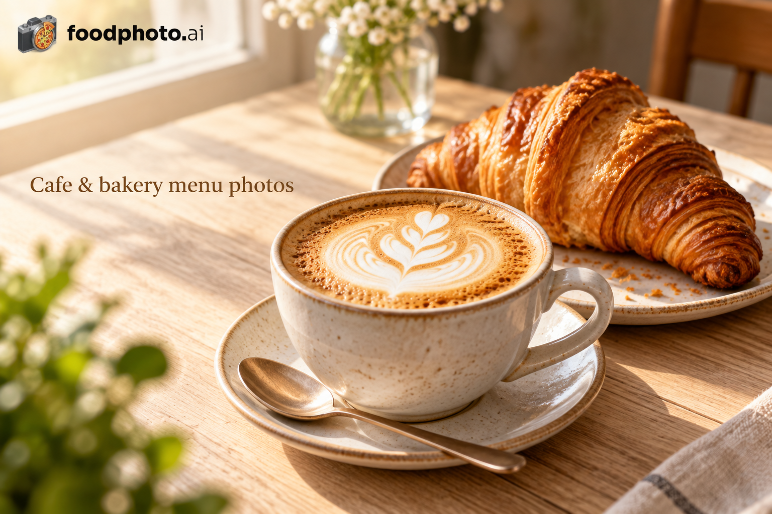 Editorial illustration of cafe dishes and coffee for menu photography