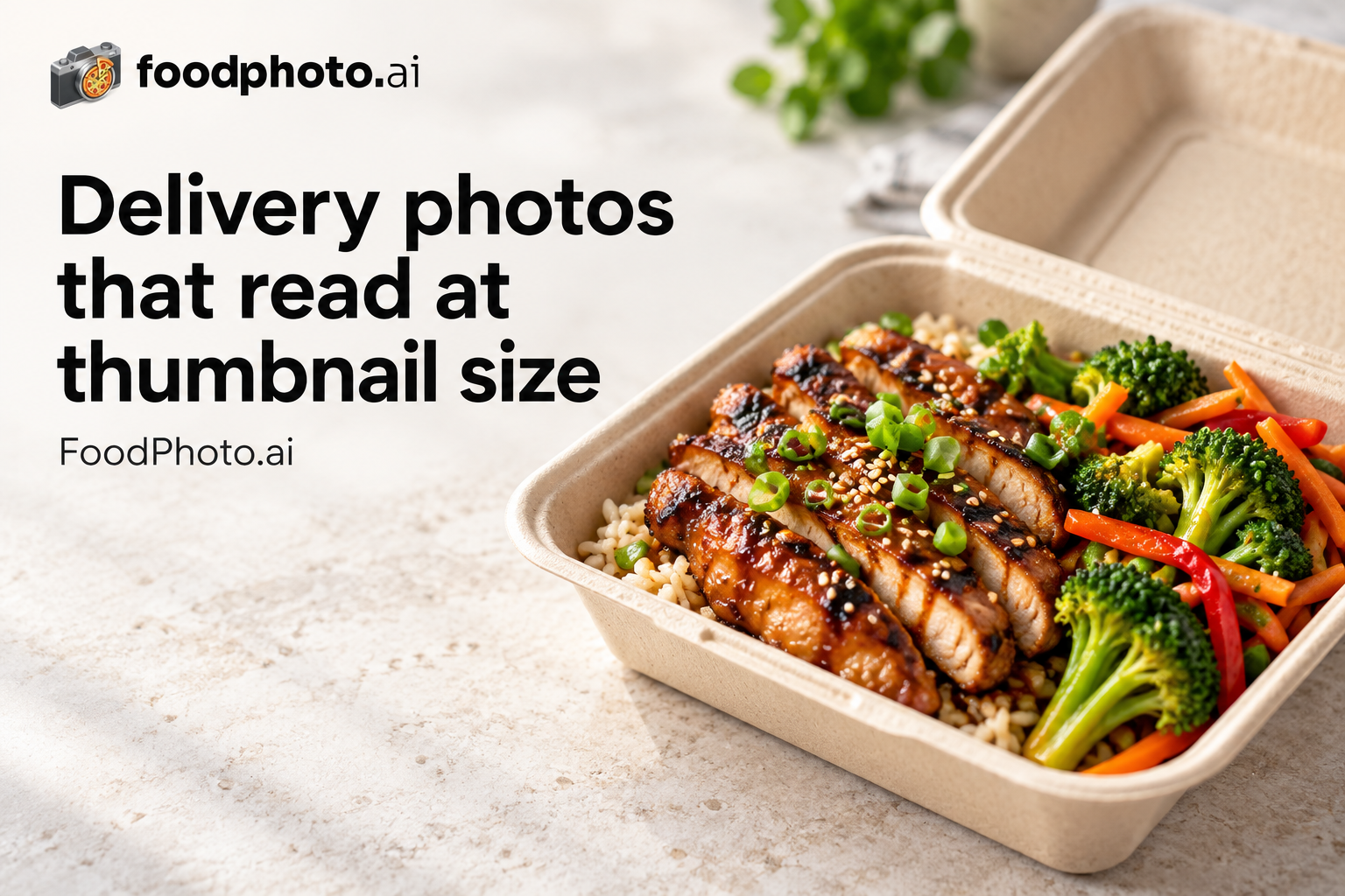 Editorial illustration of delivery menu photos shown as phone thumbnails