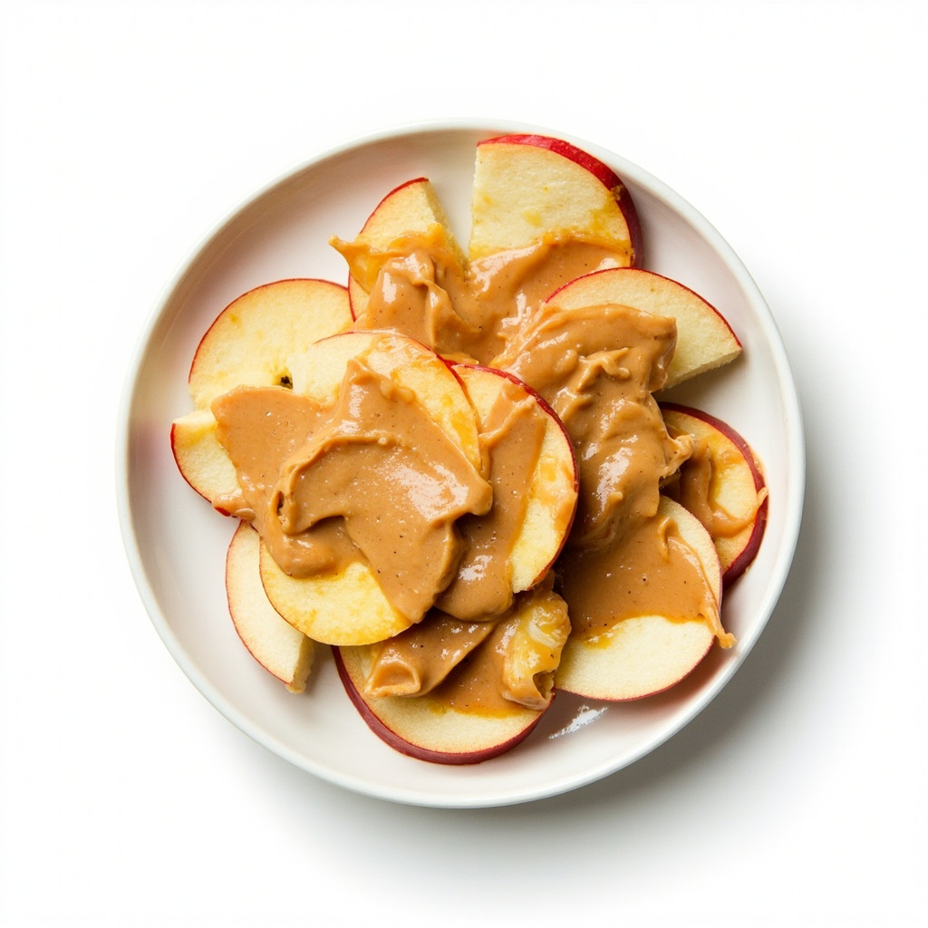 Apple slices with peanut butter