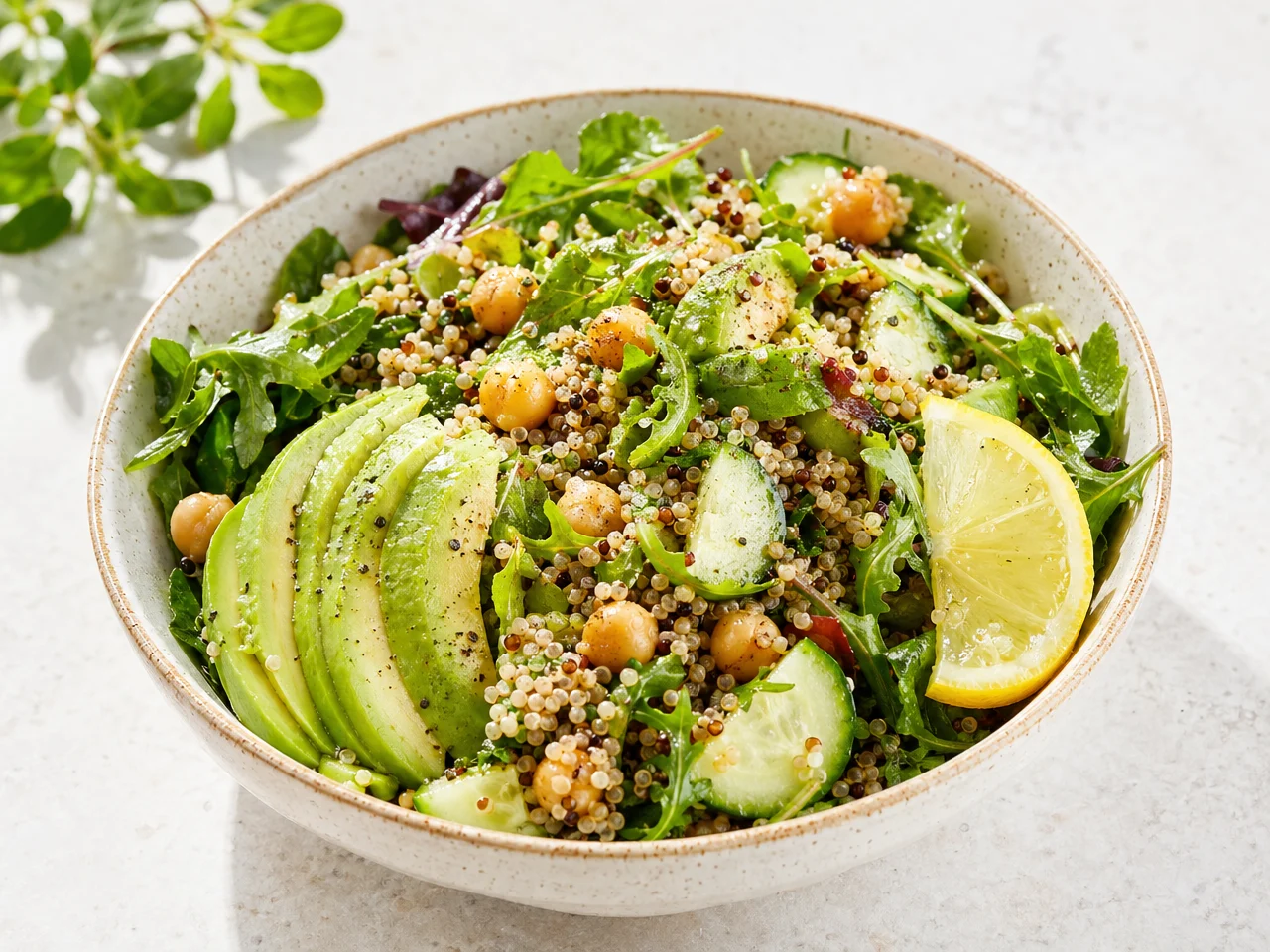Salad menu photo before and after AI styling