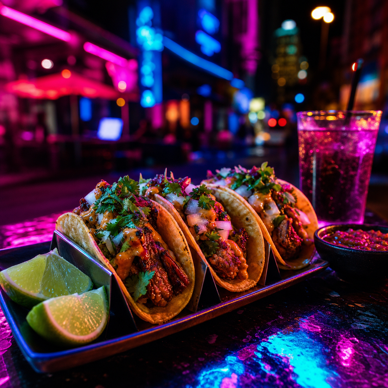 Neon Night — AI food photography pack