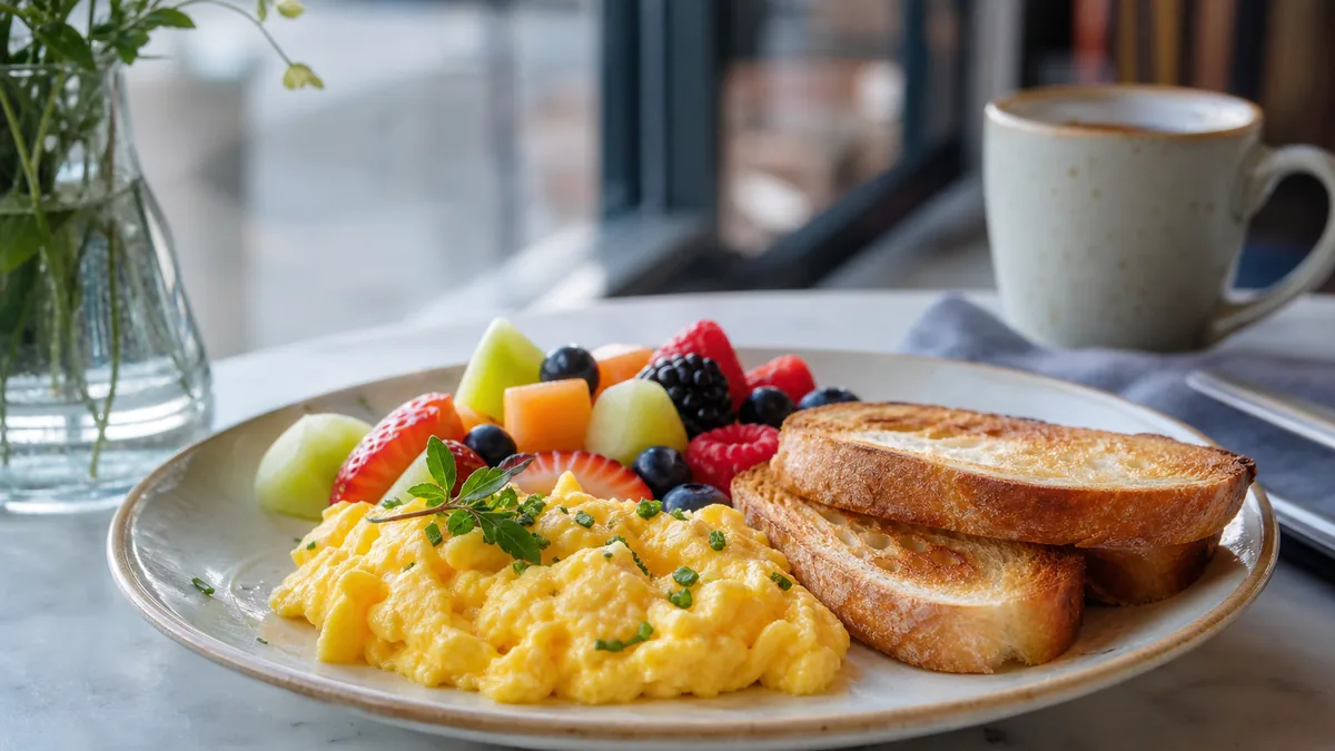 A fresh plated dish near a window with soft daylight and a white bounce card just out of frame.