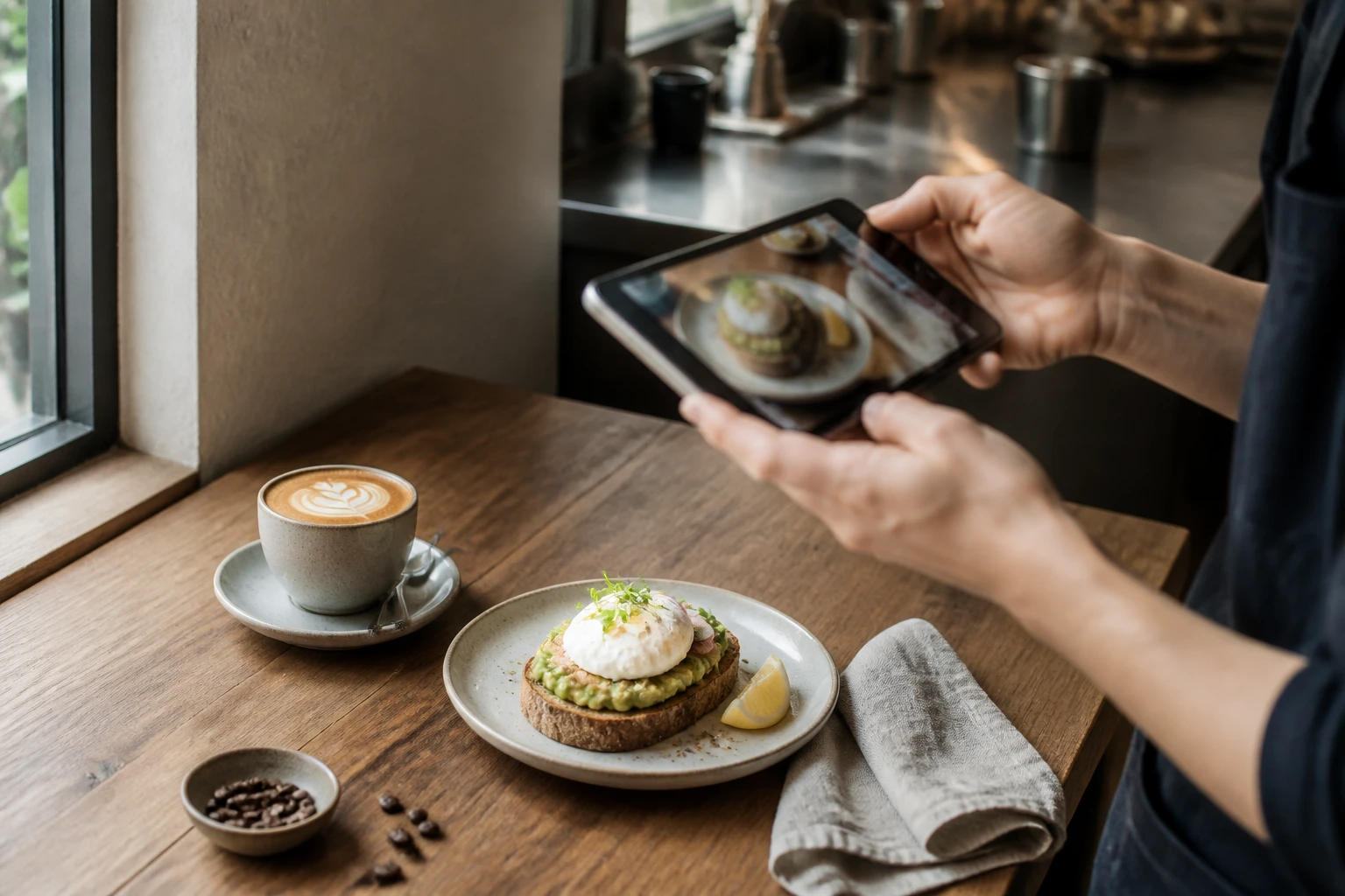 Restaurant operator prepares a truthful menu photo workflow for coffee shop menu photos ai.