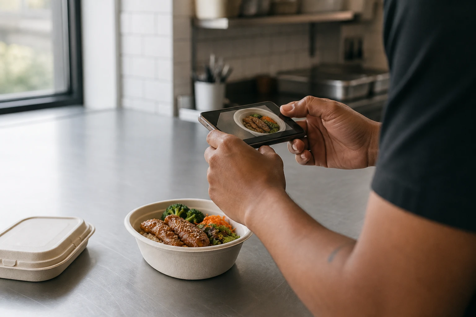 Restaurant operator prepares a truthful menu photo workflow for dark kitchen packaging photos.