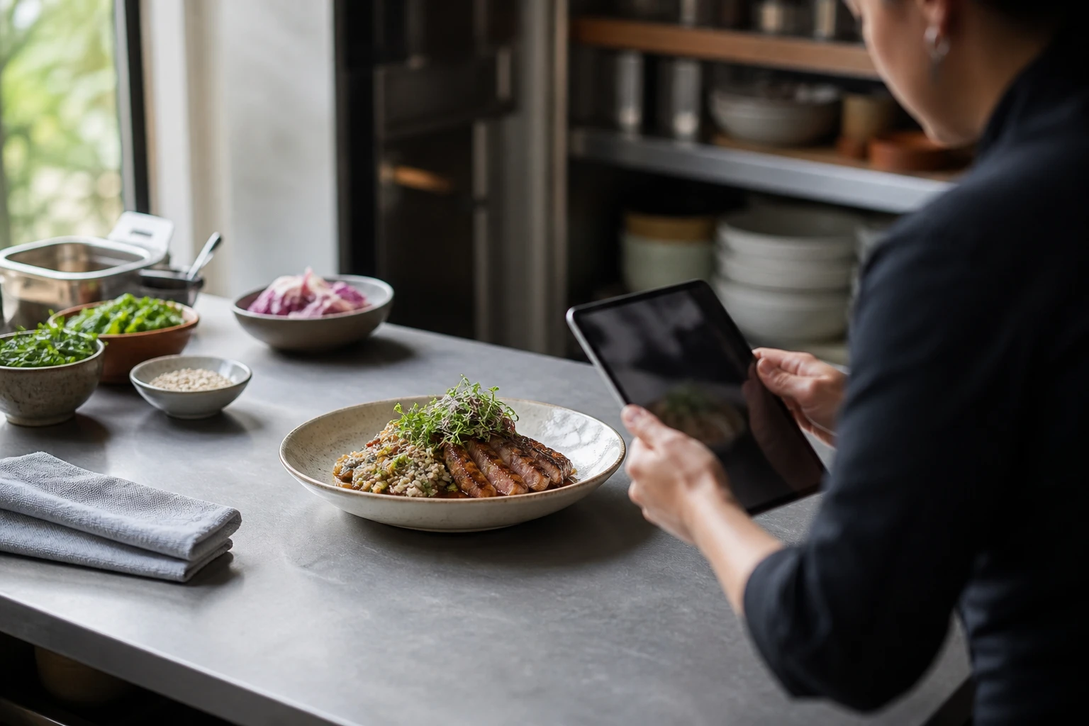 Restaurant operator prepares a truthful menu photo workflow for fake food photos delivery trust.