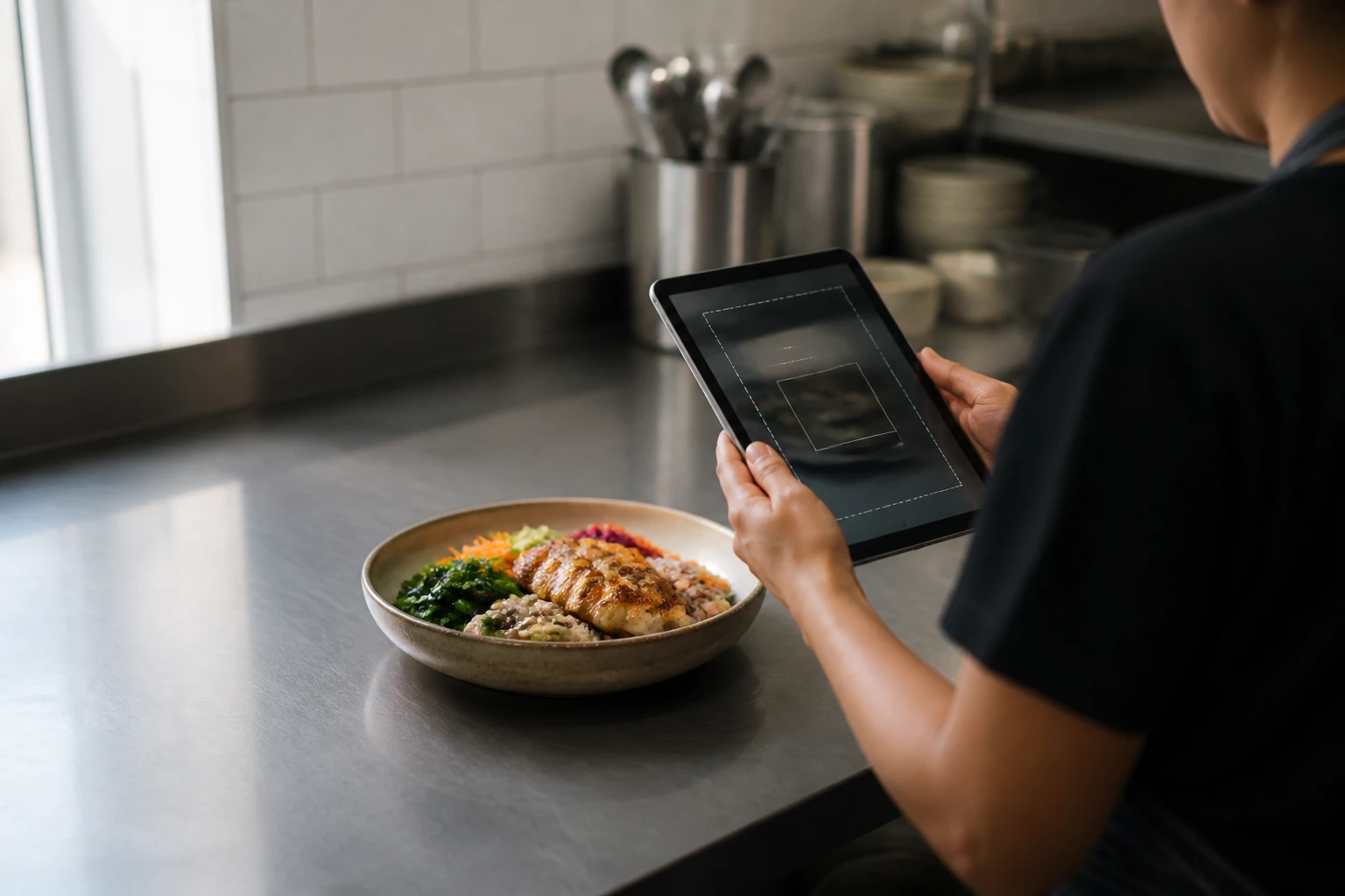 Restaurant operator prepares a truthful menu photo workflow for foodpanda menu photo size.
