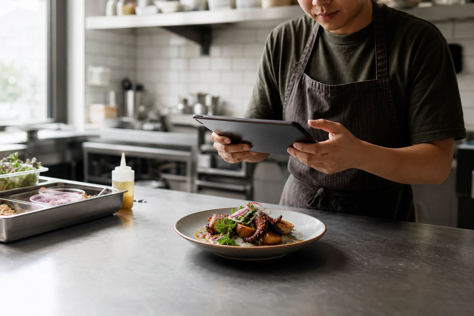 Restaurant operator prepares a truthful menu photo workflow for ghost kitchen photo system.