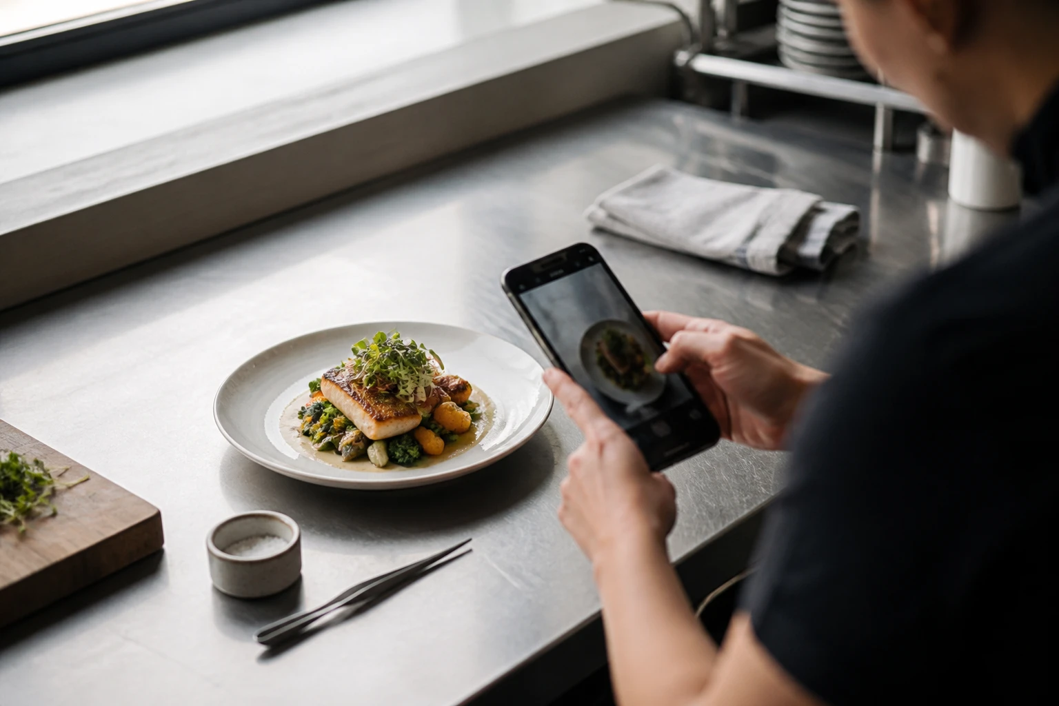 Restaurant operator prepares a truthful menu photo workflow for google business profile food photos ai.