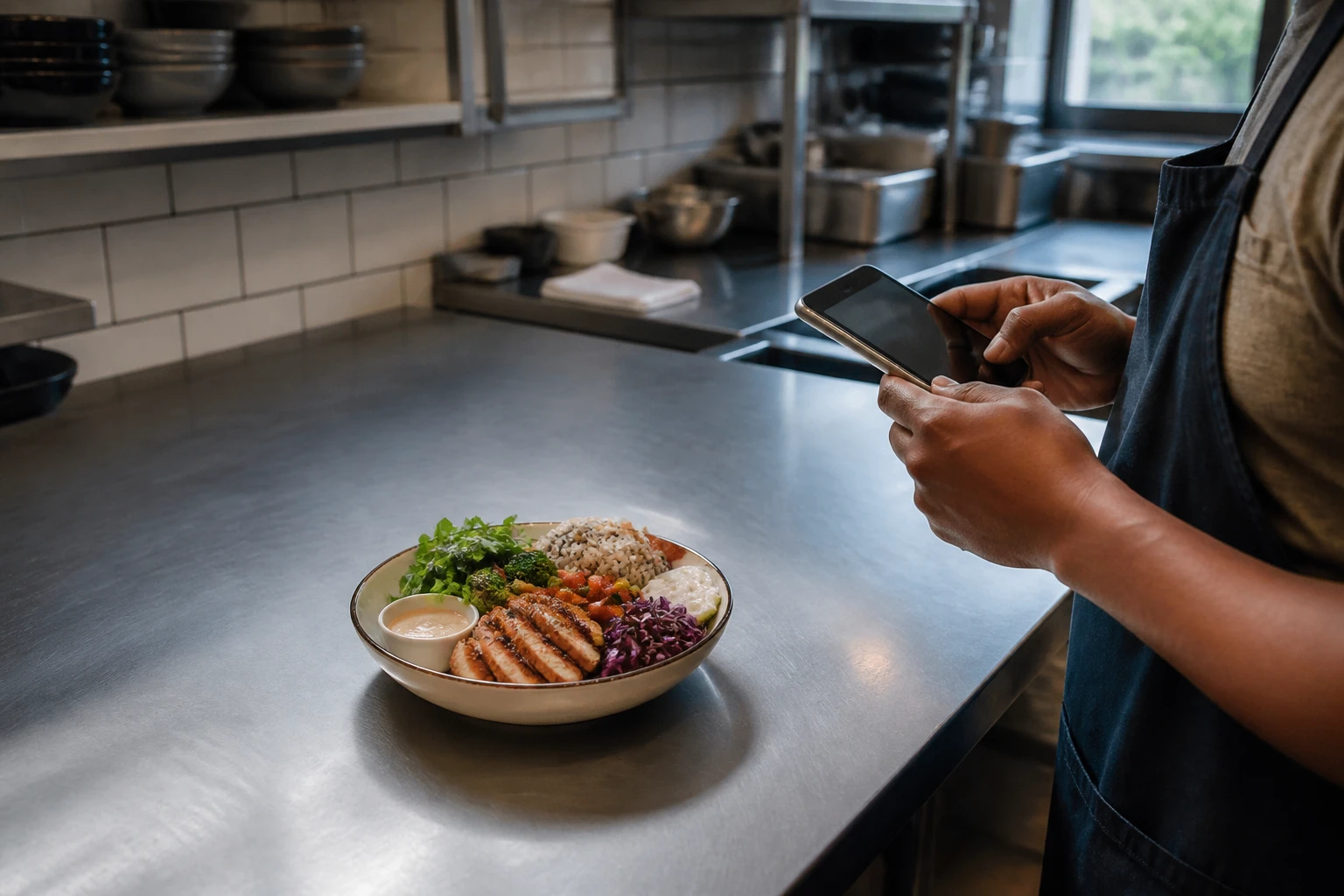 Restaurant operator prepares a truthful menu photo workflow for optimize food photos for doordash.