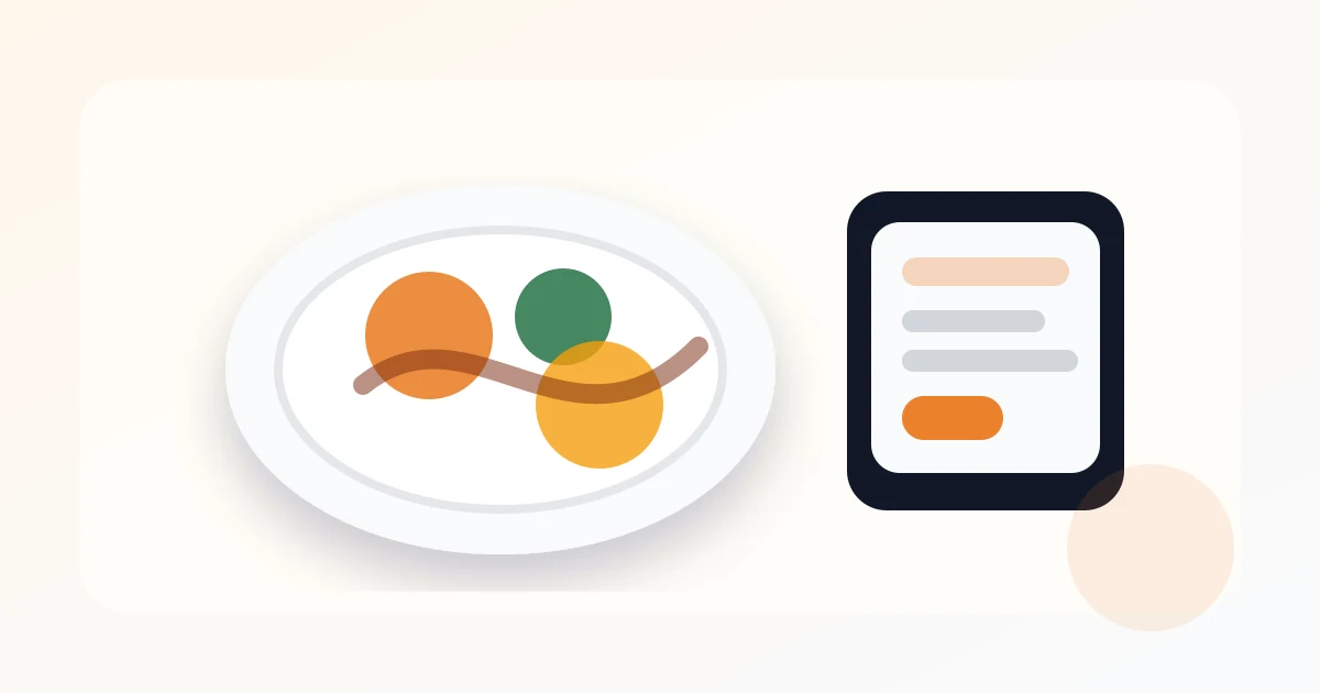 Restaurant operator reviewing a food photography ROI calculator beside menu-ready dish photos
