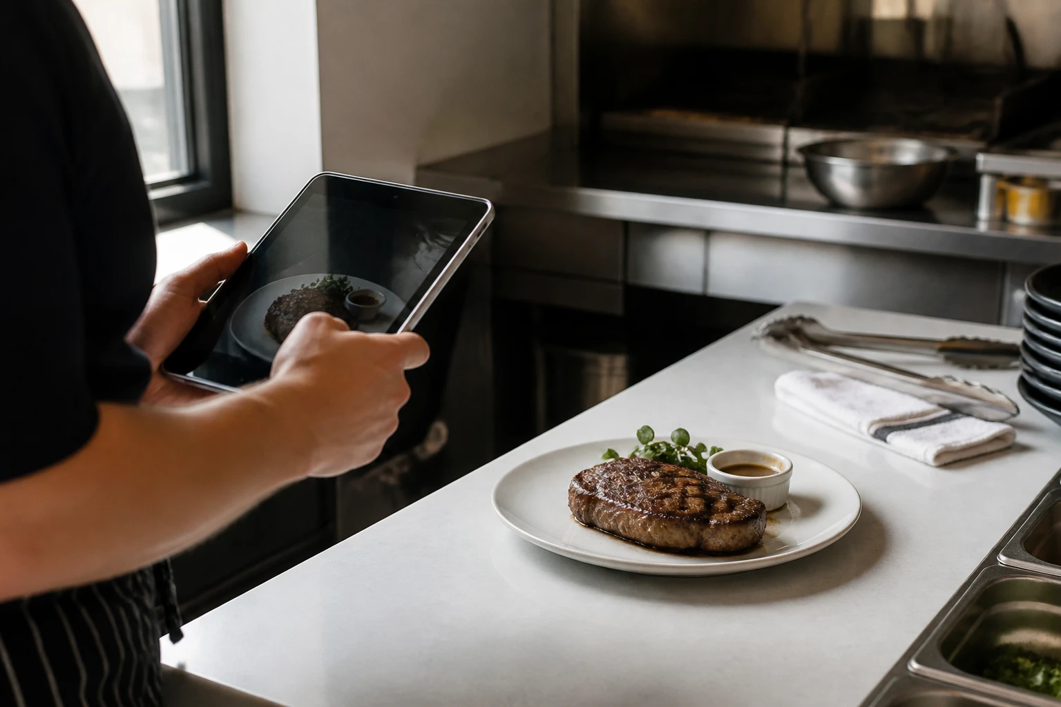 Restaurant operator prepares a truthful menu photo workflow for steakhouse menu photography ai.
