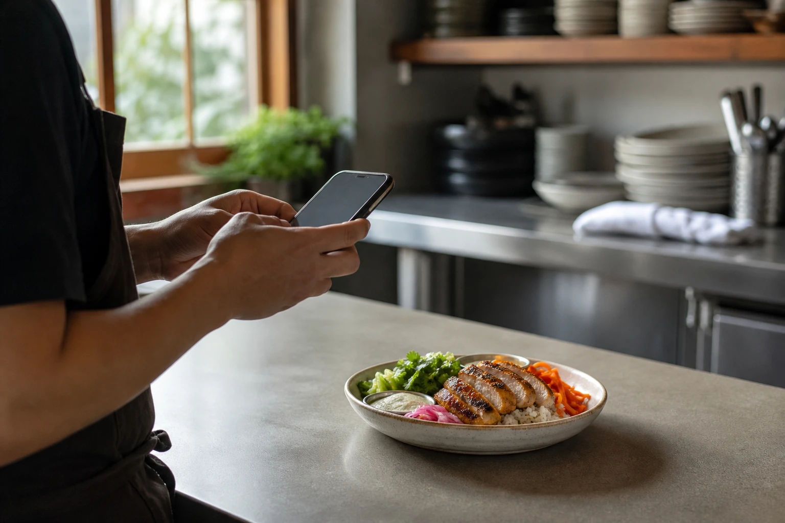 Restaurant operator prepares a truthful menu photo workflow for uber eats photo optimization.