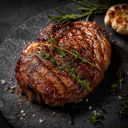 Dish plated on a dark textured slate background