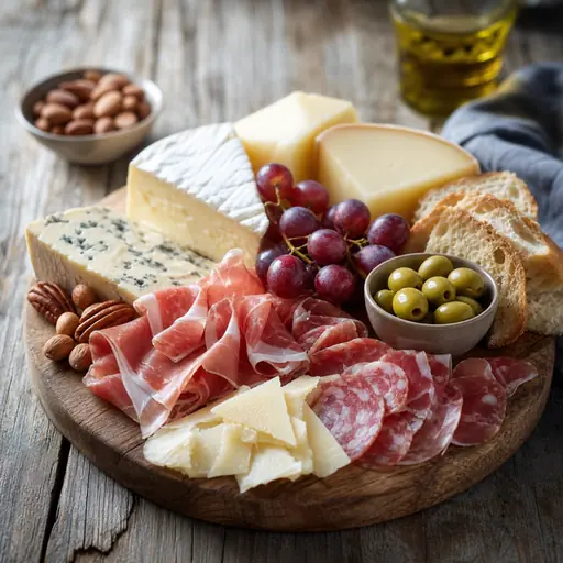 Weathered reclaimed wood gives food a handmade, farmhouse feel.