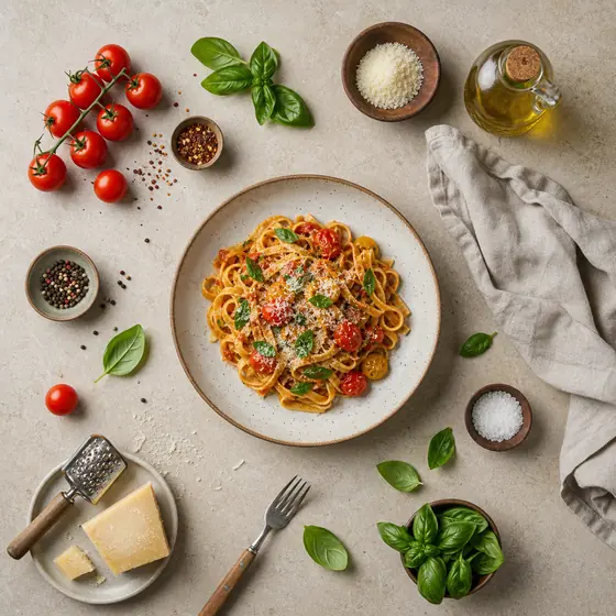 Overhead Flat-Lay food photography style example